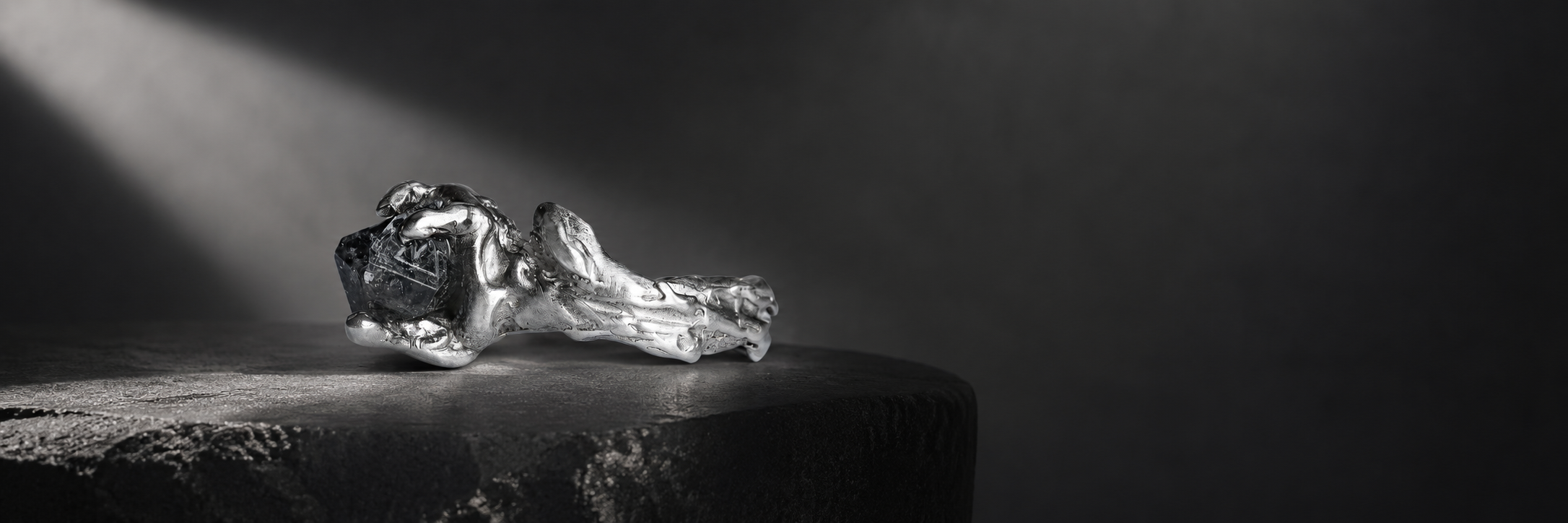 Dara Jewelry stříbrný prsten s herkimer diamantem